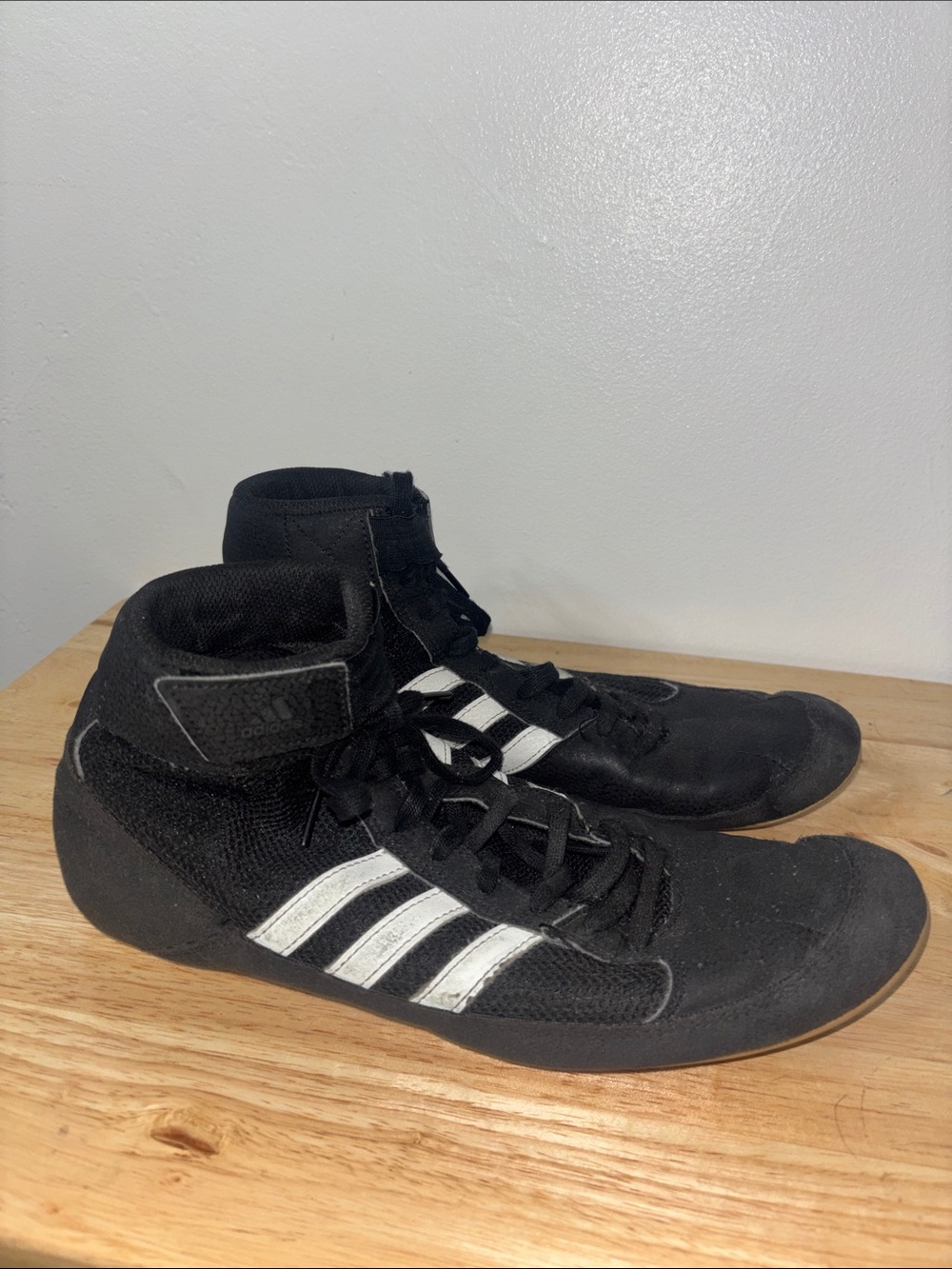 Adidas Men’s Black White Wrestling Mat Shoes Size 10
